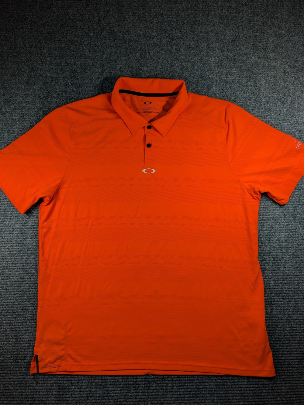 Oakley Men’s Neon Orange Performance Polo Mesh Lightweight Size XL
